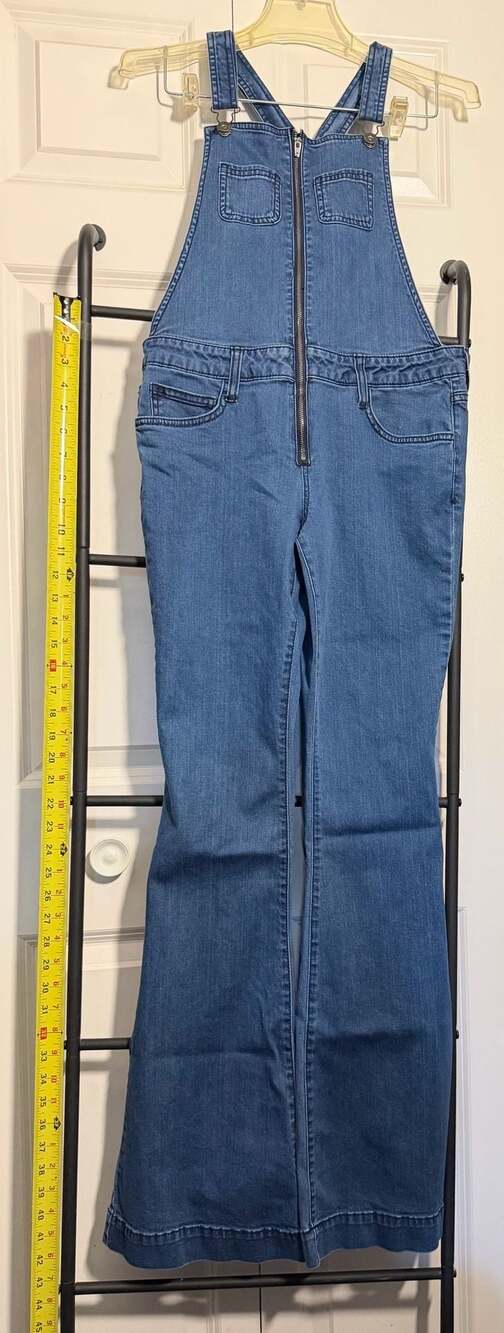 Arizona Jean Co. Women's Denim Flare Leg Zip-Front Overalls